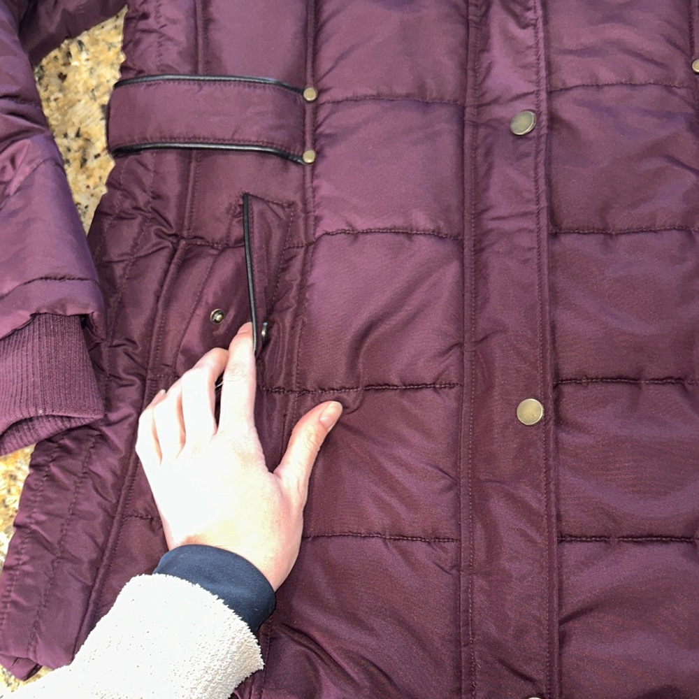 Stylish Purple Puffer Jacket - Picture 3 of 9